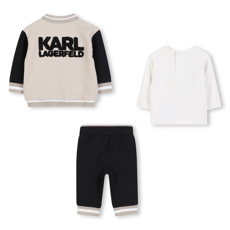 Cardigan and pants set in double jersey KARL LAGERFELD KIDS 
                    BOY