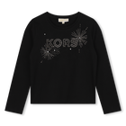 Long-Sleeved Cotton T-Shirt MICHAEL KORS 
                    GIRL