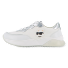 Lace-up sneakers with badge, WHITE, hi-res