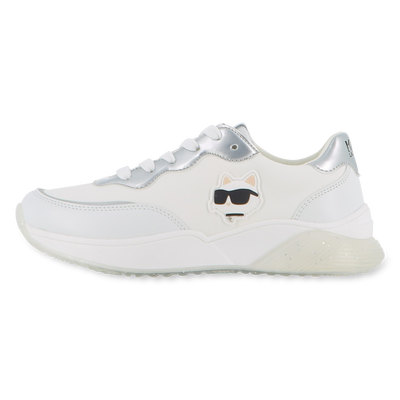 Lace-up sneakers with badge KARL LAGERFELD KIDS GIRL