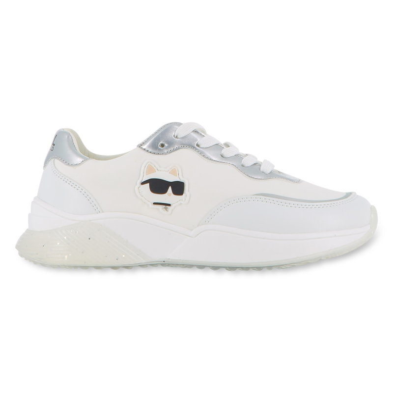 Lace-up sneakers with badge KARL LAGERFELD KIDS 
                        GIRL