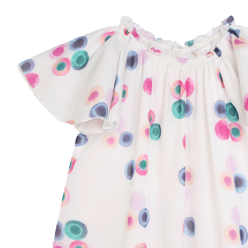 Printed butterfly sleeve dress