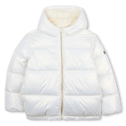 Hooded down jacket, CREAM, hi-res