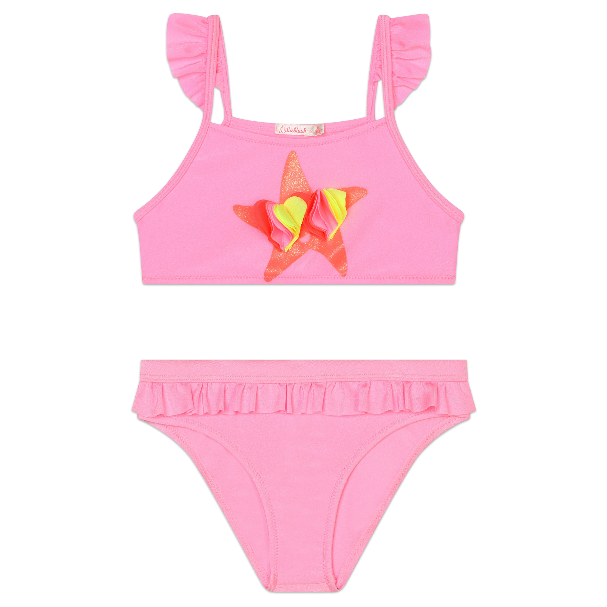 Billieblush ruffled lamé bikini - Blue