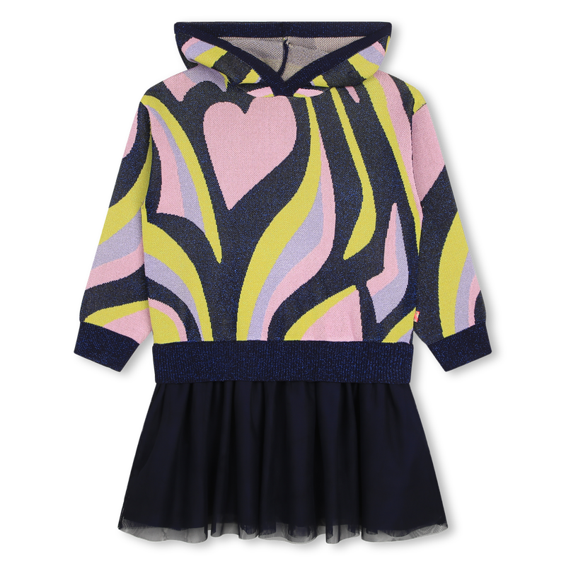 Dual-material hoodie dress BILLIEBLUSH 
                    GIRL