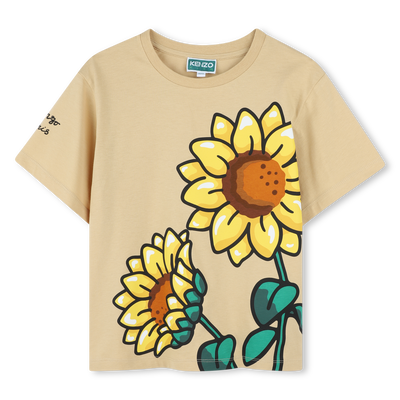 Sunflower-print T-shirt KENZO KIDS GIRL