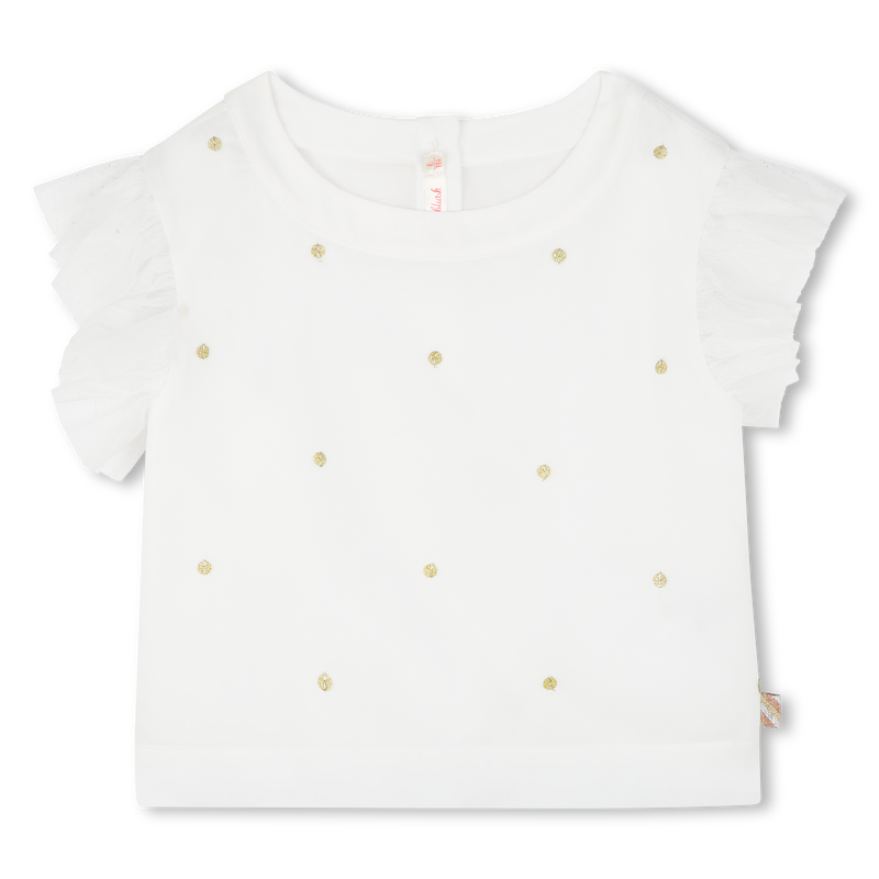 Blouse with tulle and sequins BILLIEBLUSH 
                    GIRL