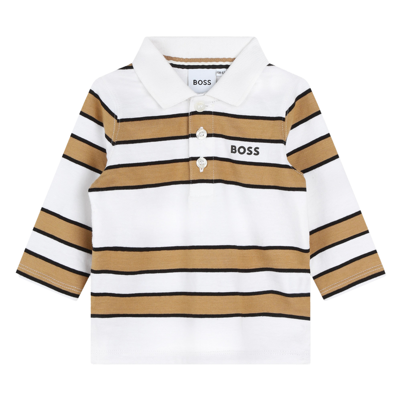 Striped Cotton Polo Shirt BOSS 
                    BOY