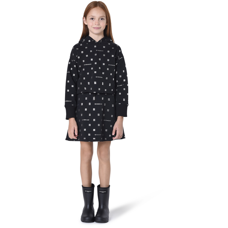 Straight hooded fleece dress GIVENCHY 
                    GIRL