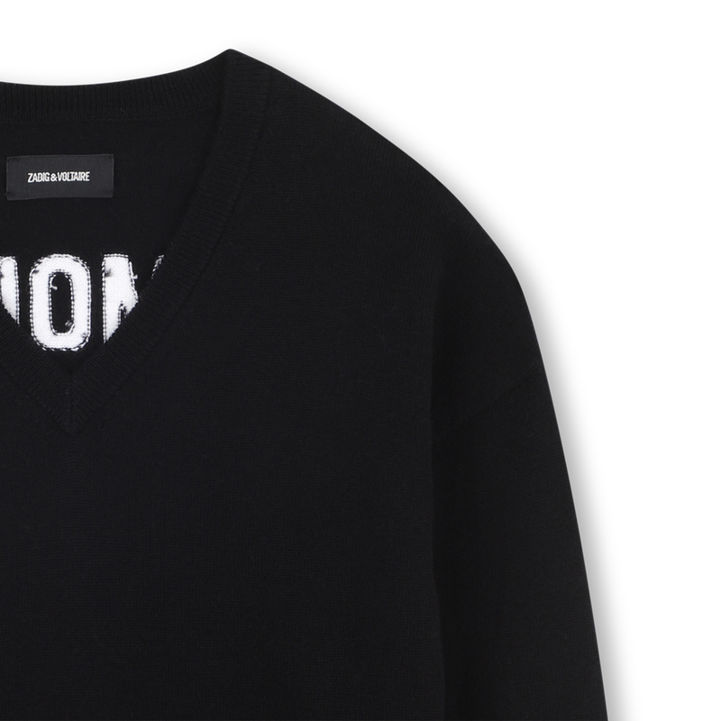 Contrasting V-neck sweater with a back ZADIG & VOLTAIRE 
                        GIRL