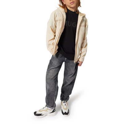 Bi-material lace-up sneakers HUGO BOY