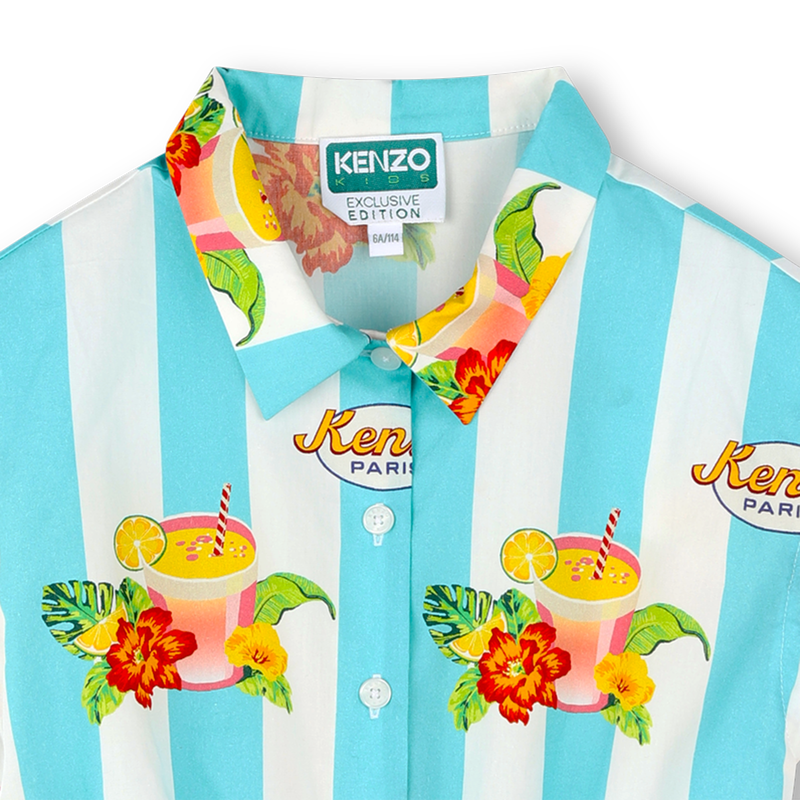 Striped cotton poplin dress KENZO KIDS 
                    GIRL