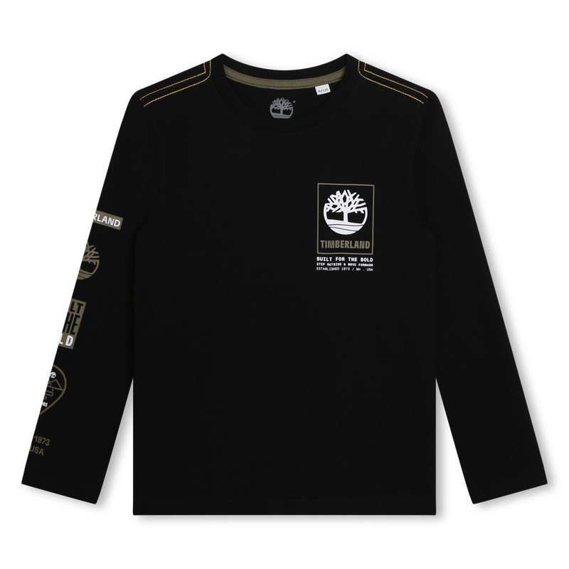Long-Sleeved Cotton T-Shirt TIMBERLAND 
                    BOY