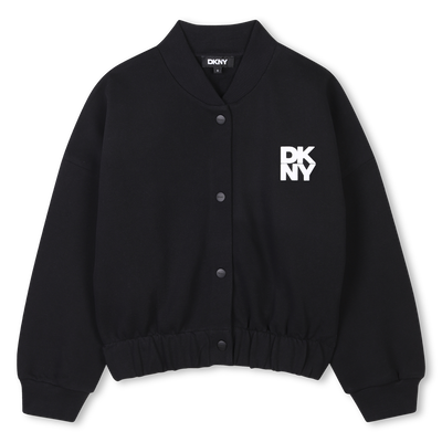 Cotton fleece cardigan DKNY GIRL