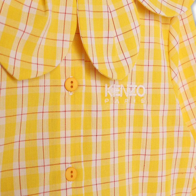 Petal collar cotton dress KENZO KIDS 
                    GIRL
