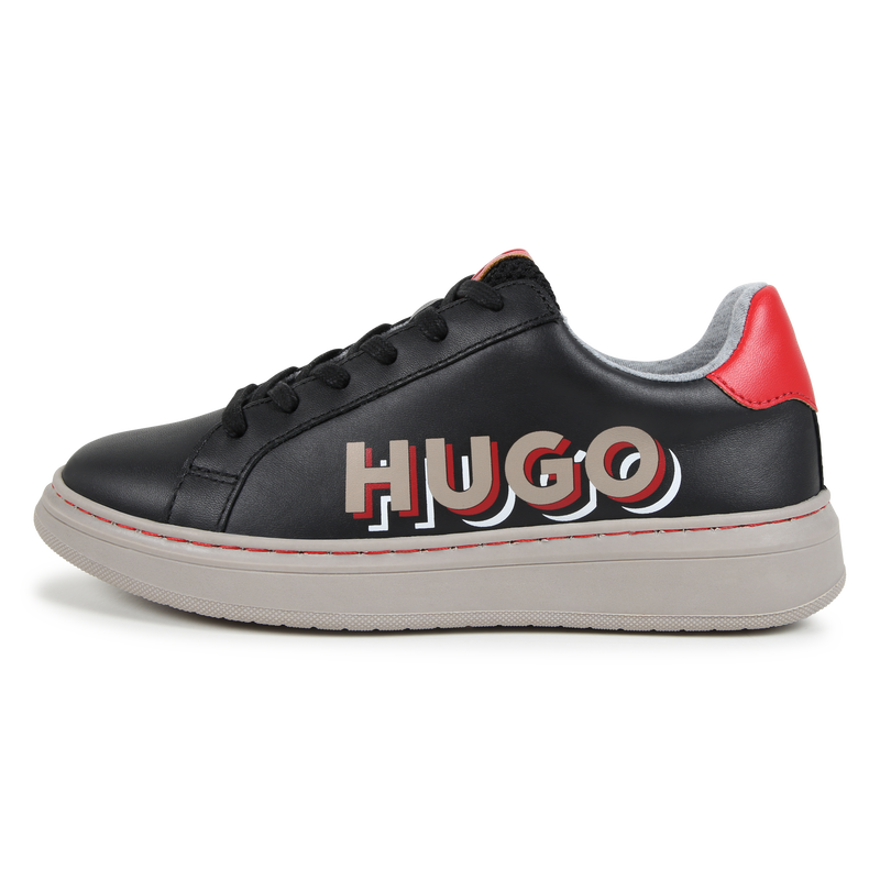 Lace-Up Leather Sneakers HUGO 
                        BOY