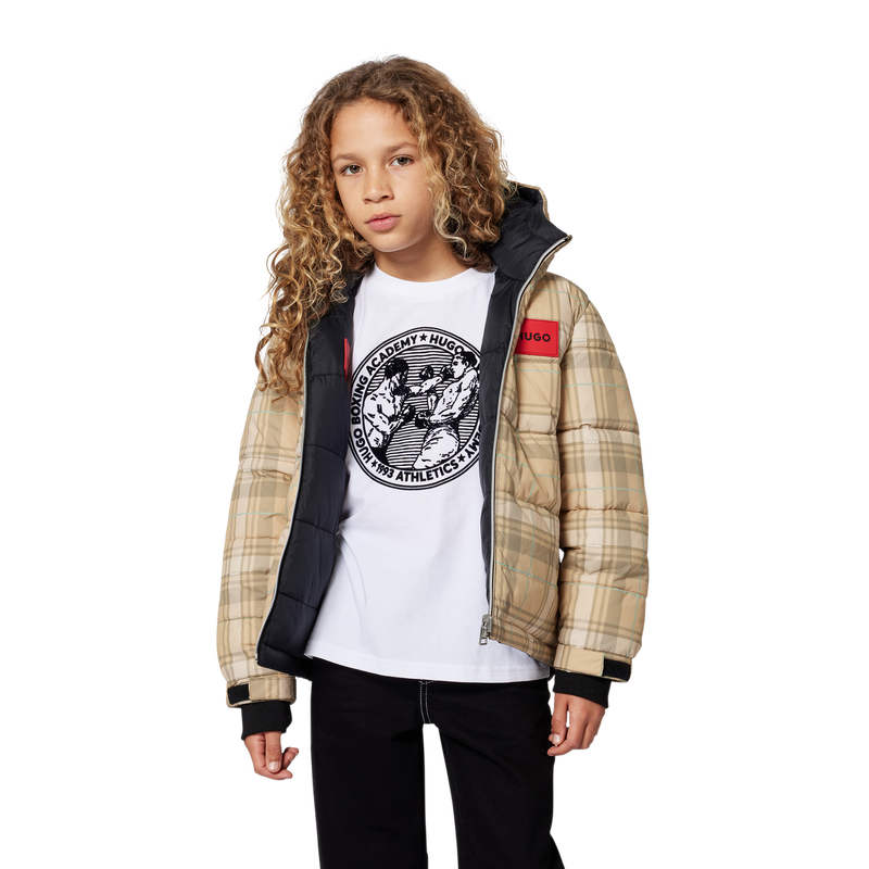 Reversible hooded down jacket HUGO 
                        BOY