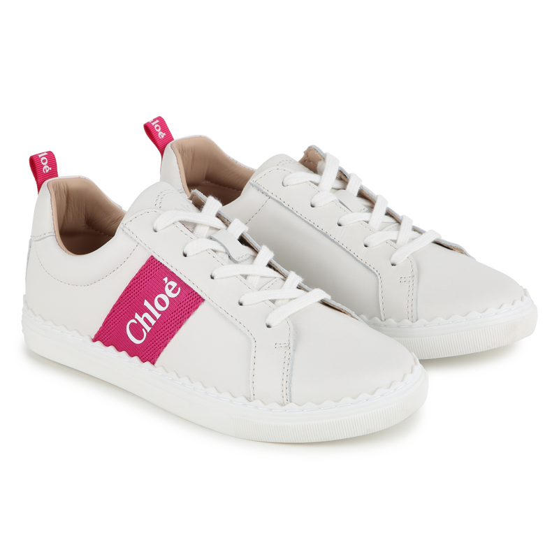 CHLOE Lace up leather sneakers