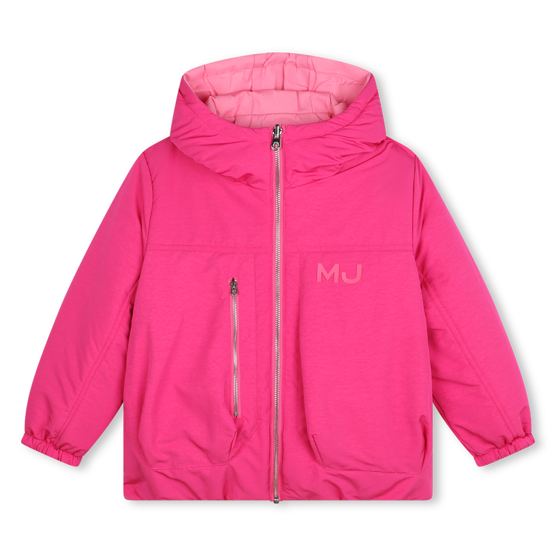 Marc Jacobs Girls Reversible Jumbled Logo Jacket Girls Kids 6 Year Pink Rubber by Childrensalon
