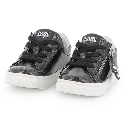 Low-top cowhide sneakers KARL LAGERFELD KIDS GIRL
