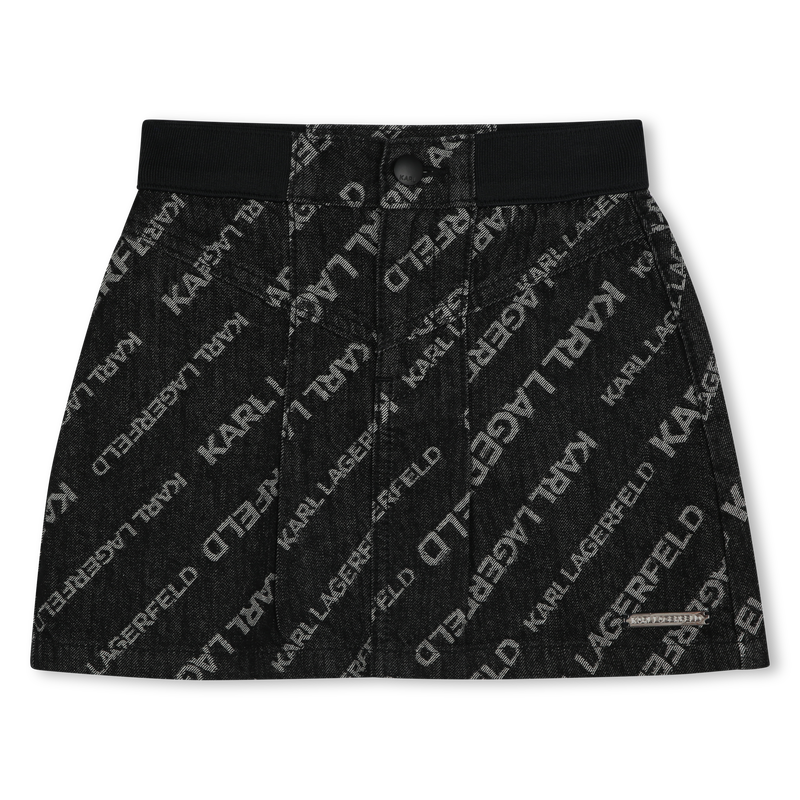 Short flared denim skirt KARL LAGERFELD KIDS 
                        GIRL