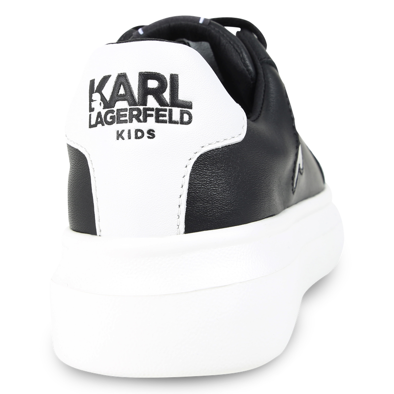 KARL LAGERFELD アシンメトリフリツスカト A1W12031 999 KARL LAGERFELD KIDS Low-Top Leather Sneakers for BOY | Kids