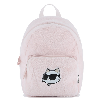 Small backpack made of fluffy fleece KARL LAGERFELD KIDS GIRL
