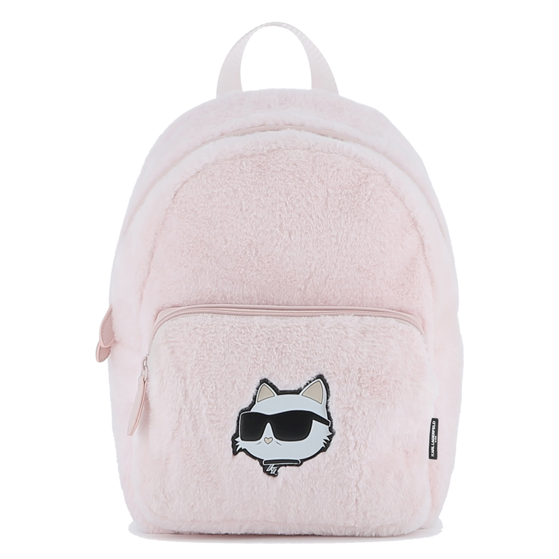 Small backpack made of fluffy fleece KARL LAGERFELD KIDS 
                    GIRL