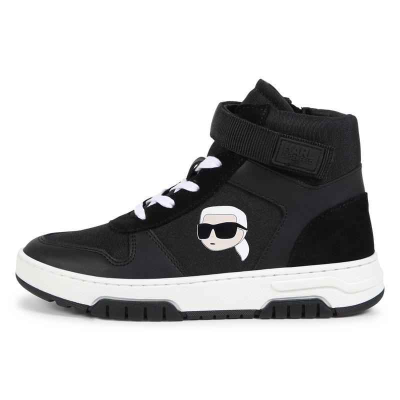 High-Top Leather Sneakers KARL LAGERFELD KIDS 
                        BOY
