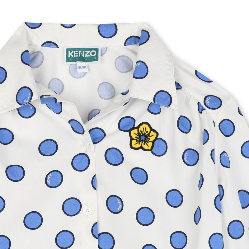 Cotton Polka-Dot Shirt KENZO KIDS 
                    GIRL