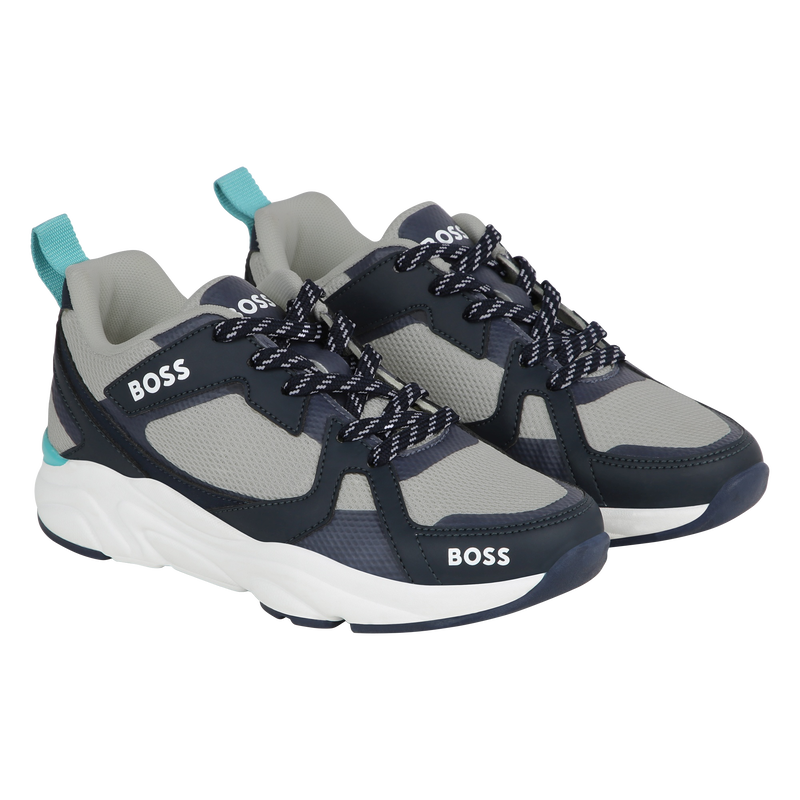 Mesh & Canvas lace-up sneakers BOSS 
                    BOY