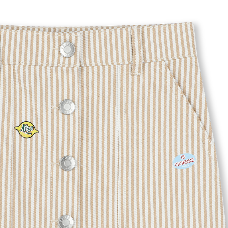 Patched cotton skirt KENZO KIDS 
                        GIRL