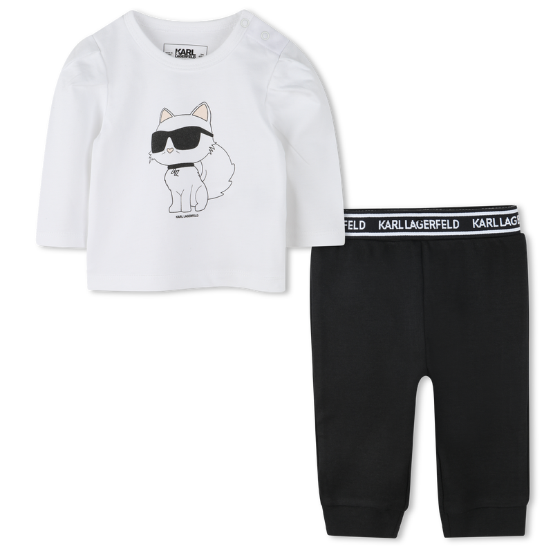 Cotton T-Shirt & Leggings KARL LAGERFELD KIDS 
                    GIRL