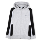 Hooded cardigan, CHINE GREY, hi-res