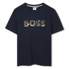 Short-sleeved T-shirt, NAVY, hi-res