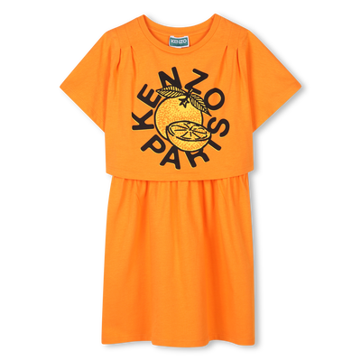 Layered Logo print dress KENZO KIDS GIRL