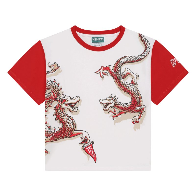 KENZO KIDS Dragon print T shirt