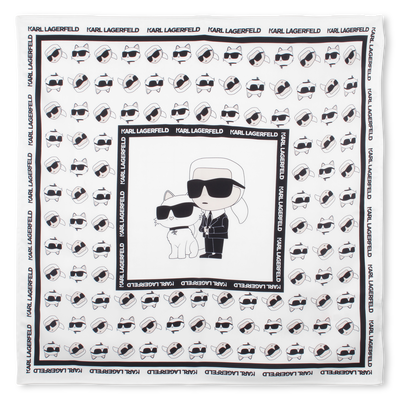Printed square scarf KARL LAGERFELD KIDS GIRL
