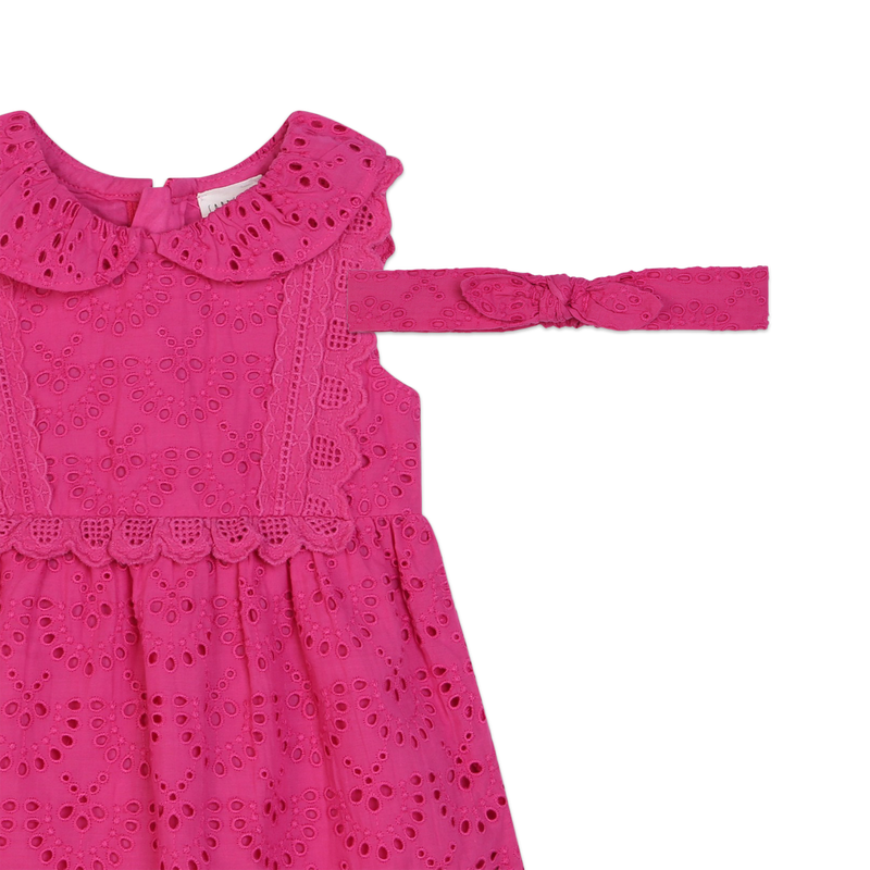 Accessorized cotton dress CARREMENT BEAU 
                    GIRL