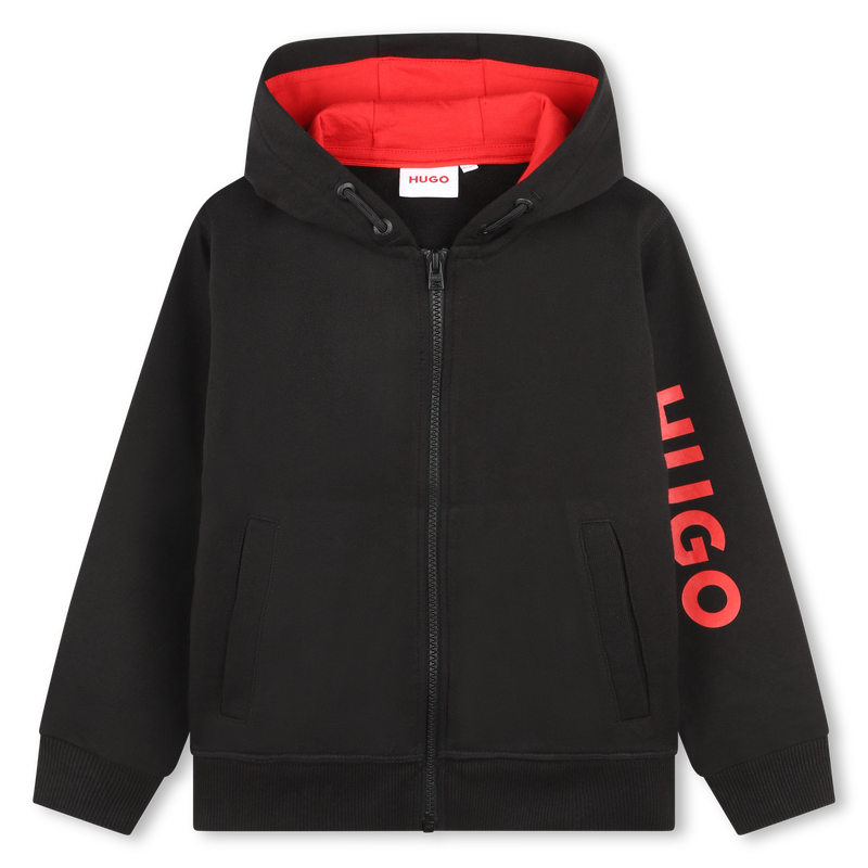Hooded fleece zip sweatshirt HUGO 
                    BOY