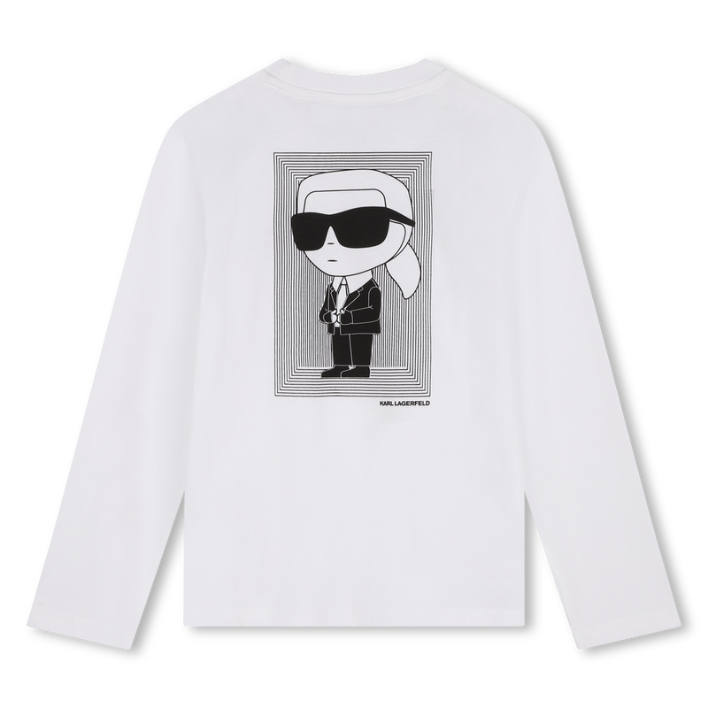 Long-Sleeved Cotton T-Shirt KARL LAGERFELD KIDS 
                        BOY
