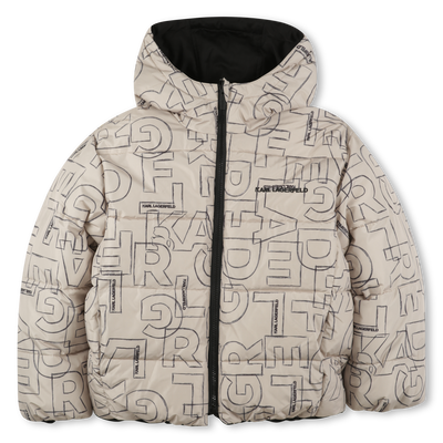 Reversible hooded down jacket KARL LAGERFELD KIDS BOY
