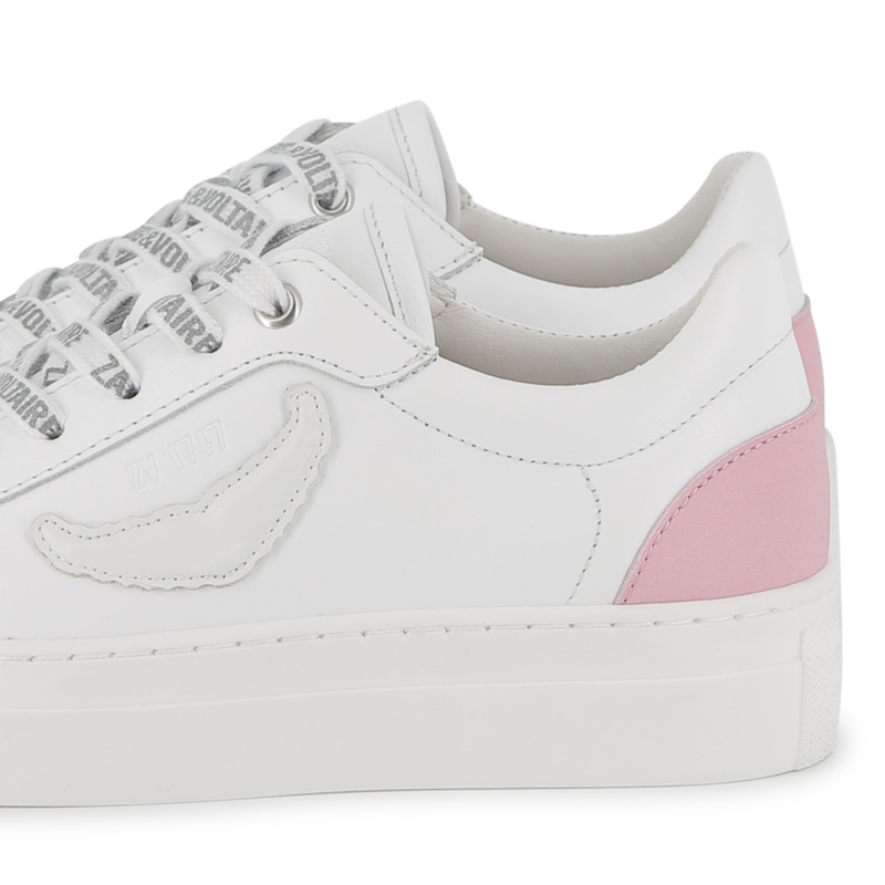 Lace-up leather trainers