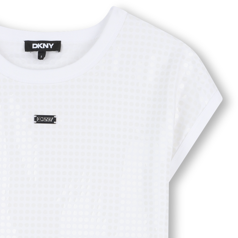 Cotton dress with sequins DKNY 
                    GIRL