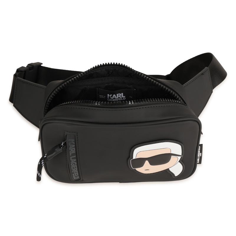 Fanny pack in rubber-effect coated textile KARL LAGERFELD KIDS 
                        BOY