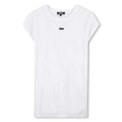 Cotton dress with sequins DKNY GIRL