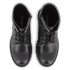Mid-calf lace-up boot in cowhide leather KARL LAGERFELD KIDS 
                    GIRL