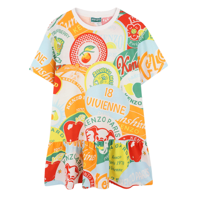 Multicolor print dress KENZO KIDS GIRL