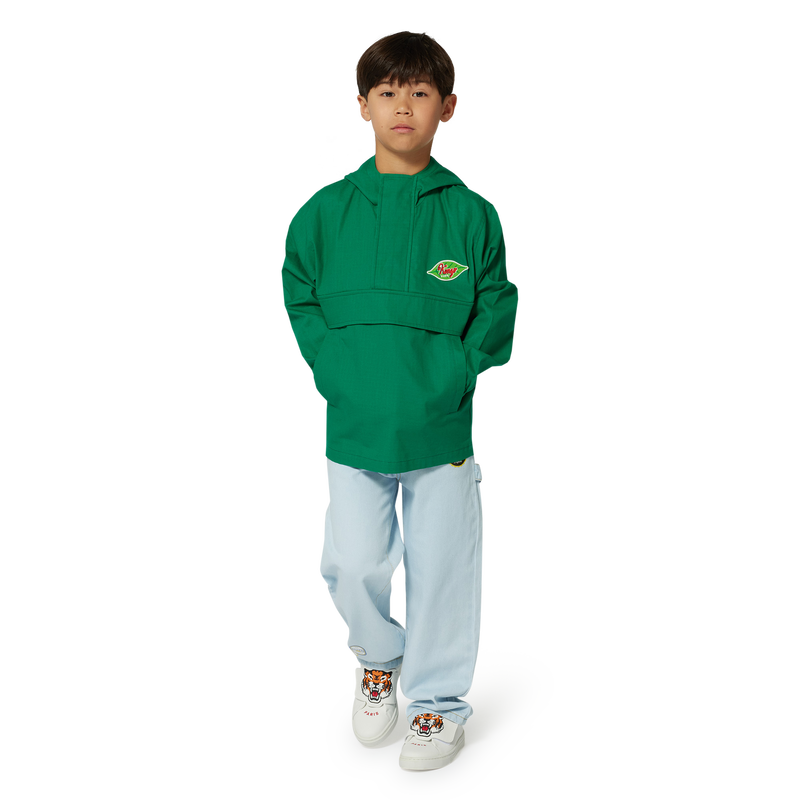 Hooded cotton windbreaker KENZO KIDS 
                        BOY