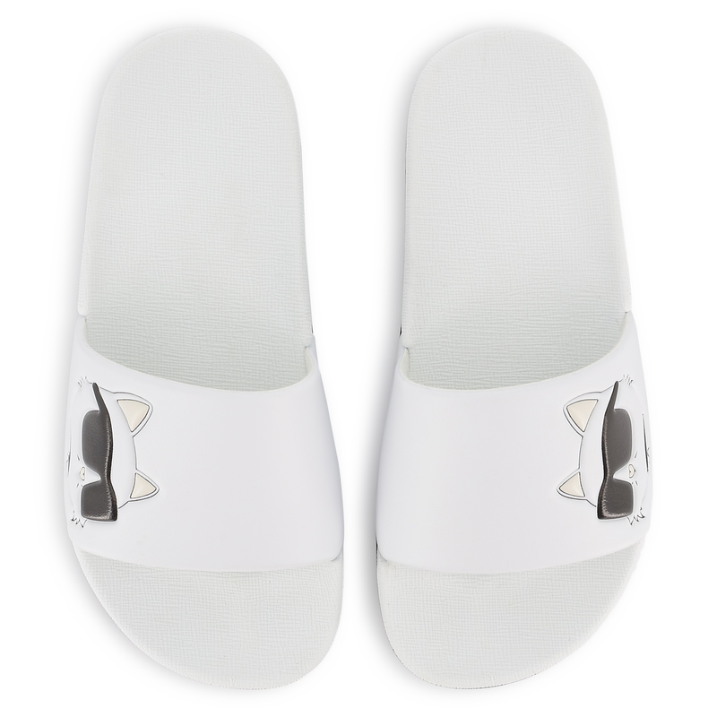 Sliders with raised print KARL LAGERFELD KIDS 
                        GIRL